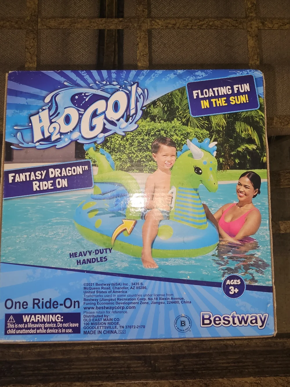 H2O Go! Green Fantasy Dragon Ride-On - Kids Pool Float